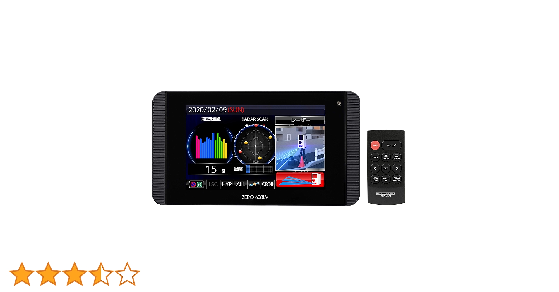 アクセサリー ZERO608LV BLACK Amazon | コムテック レーザー受信対応レーダー探知機 ZERO 608LV 無料